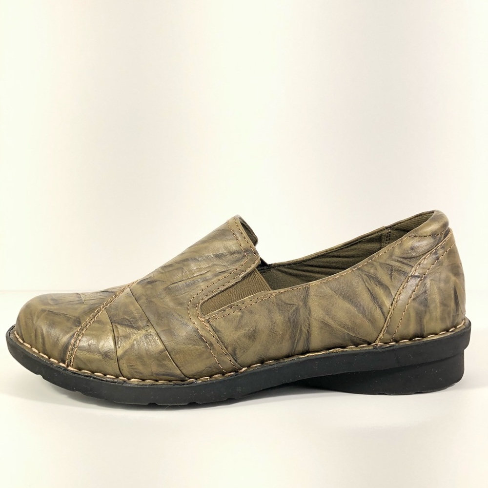 Clarks Bendables Leather Slip On Shoes sz 10W